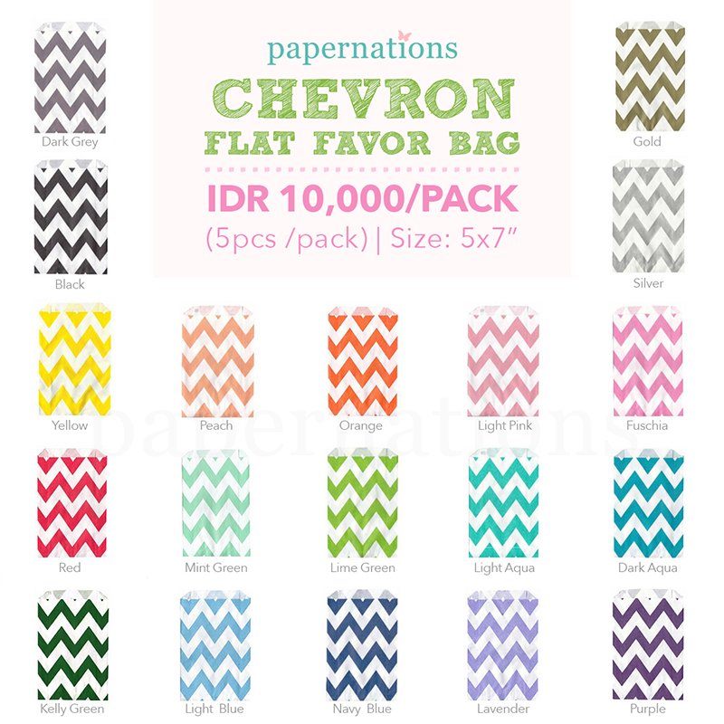 Flat Favor Bag - Chevron